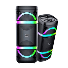 רמקול נייד עוצמתי - תאורת לד ,כולל מיקרופון נייד