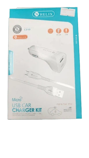 מטען לרכב לאייפון (Micro- USB) כבל + שנאי
