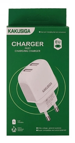 שנאי קיר USB שתי יציאות KAKUSIGA 2.4A