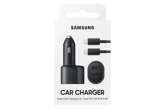 מטען לרכב סמסונג Samsung Car Charger Dual Port 45W & 15W